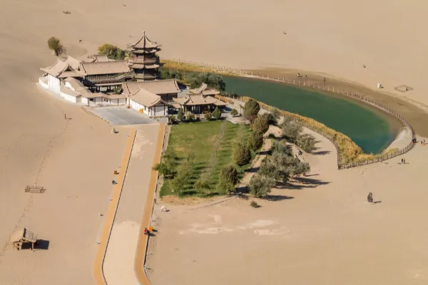 Mingshashan Yueyaquan Scenic Area - Gansu Tourist Attraction